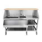 Mobile Cocktail Bar Station Serving Counter Stainless Steel Insulated Ice Well