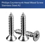 M5 x 30MM FULLY THREADED PHILLIPS COUNTERSUNK WOOD SCREWS STAINLESS STEEL A2