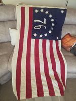 Vintage 76 Bicentennial American Flag Bennington USA 13-Star Cotton bunting