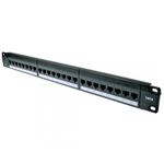 1U 24 Port Cat6 Patch Panel In-Line Coupler Ethernet Network Server Feedthrough