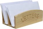 Letter Rack Wooden Desk Organiser 2 Large Compartments For Home Office Use
