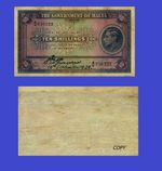 MALTA 10 SCHILLINGS 1939 uk -Reproduktion