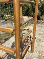 Vintage Wood & Glass 3-Shelf Serving Cart Trolley Tavi Bookshelf
