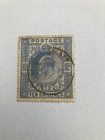 SG319 King Edward VII 1911-1913 10 Shillings Blue Stamp in Good Used Condition