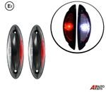2x Red White Led Corner Side Marker Lights Flat Base Outline Lamps Truck Trailer