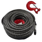 20500lbs Winch Rope For Dyneema Hook Synthetic Tow Recovery 4WD Cable 8MM x 15M