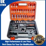 53 Pcs 1/4" Drive Socket Set&Tool Sets Ratchet Wrench Set with Bit Socket Set UK