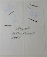 Mike Matheny Matt Morris Vina Signed Sheet Vintage 2001 St. Louis Cardinals