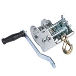 Manual Hand Winch 2500lbs Boat Trailer Caravan 10m Steel Wire Rope Marine Pull