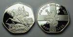 ST GEORGE & THE DRAGON Silver Commemorative. Patron Saint, England