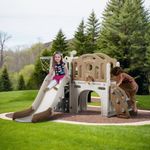 6-in-1 Castle Slide and Swing IndoorOutdoor Garden Playground Climber Watchtower