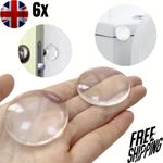6Pcs Wall Door Handle Stopper Silicone Transparent round Protector Self-Adhesive