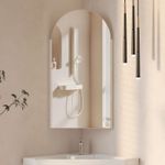 Corner Medicine Cabinet Bathroom Mirror Cabinet Glass Mirrored Door Wall Mount