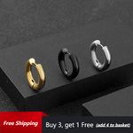 PAIR Men Women Thick Huggie Hoop Earring Stainless Steel Piercing Punk Jewellery