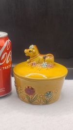 Vintage Cow Lidded Butter Dish Hand Decorated Beautiful M#24