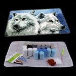 Latch Hook Rug Making kits for Beginners Embroidery Animals Wolf Cushion