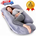 G Shape Pregnancy Pillow Full Body Maternity Cushion Removable Cover Dark Grey