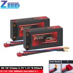 2xZeee 7.6V 2S Shorty Lipo Battery 6000mAh High Voltage 120C 4mm Bullet to T