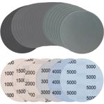 24Pcs 125mm Wet & Dry Sanding Discs Sandpaper Hook & Loop Pads Grit 1000-5000 UK