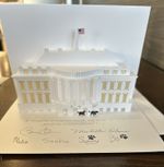 OBAMA 2013 WHITE HOUSE CHRISTMAS CARD SIGNED BARACK & MICHELLE + ARTIST DEMOCRAT