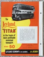 LEYLAND Titan Double Deck Tiger Cub & Royal Tiger Sales Brochure c1954