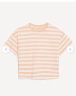 New M&S Orange Striped Boys Girls Unisex Cotton Top T-Shirt Summer Holiday