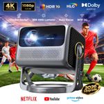 Nova-C40 Beamer Android TV 11.0, 90 Gimbal Portable Projector, 4K Home Theater