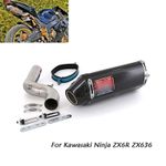 For Kawasaki Ninja ZX-6R ZX636 2004-2008 Exhaust System Link Pipe Muffler Carbon