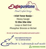 Eagle-Puretone Irish Tenor Banjo String Set Heavy Gauge 13, 20w, 30w, 40w