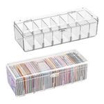 Lirynox 2 Pcs Index Card Box Plastic Card Storage Box Clear High Capactiy