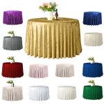 Round Velvet Fabric Tablecloth Velour Table Cover Banquet Dining Room Decor