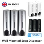 1/2/3 Soap Dispenser for 350ml Shower Gel Shampoo Conditioner Wall Mounted UK