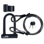 Hillington Bike U Lock with Cable Heavy Duty Bicycle Lock Anti Theft Security