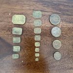ANTIQUE BRASS SCALE WEIGHTS PENNYWEIGHTS GRAINS AVERY APOTHECARY SET TROY OUNCE