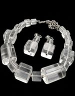 Vintage 1960's Geometric Mod Fashion Necklace & Earrings