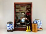 CHINESE HARDWOOD ROSEWOOD TABLETOP PORCELAIN BIJOUTERIE DISPLAY CABINET CASE