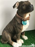 Xtra large 26cm Brown Staffy Staffordshire Bull Terrier Leonardo ornament figure
