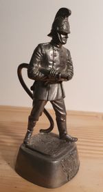 Pewter Victorian Fireman By Charles Stratton 11 Cmts Tall.   C2