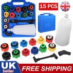 15pc Engine Oil Funnel Filler & Adaptor Set Swivel Extension Tube Oil Change Kit