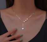 Pearl Heart Moonstone Pendant 925 Sterling Silver Necklace Womens Jewellery Gift