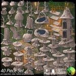 Forest Village Terrain Set – 3D Printed Fantasy RPG Scenery for 28–32mm Game