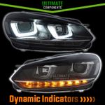 VW Golf MK6 2009-2013 LED DRL Headlights Sequential Indicators Xenon look Style