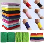 2 x Sports Wrist Sweatbands Tennis Squash Badminton GYM Wristband Sport