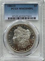 1884-O $1 PCGS MS62 DMPL Morgan Dollar Deep Mirror Prooflike -FREE SHIPPING-