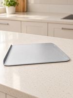 New Flat Baking Sheet Tray 315 x 350mm Grey Metal 15mm Raised Edge