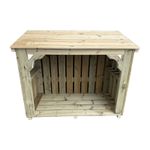 Mid-Size Wooden Log Store Heavy Duty Outdoor Firewood Storage Shed Redwood