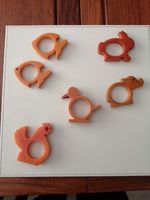 Genuine Original Art Deco Set of 6 Assorted Bakelite Napkin Rings