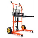 ZELCAN Material Lift Stacker 204kg Manual Winch, 90cm Lift, Removable Platform