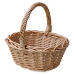 Small Wicker Flower Girl Shopping Confetti Basket Woven Wedding Halloween Easter