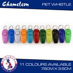 Dog pet Clicker and training Whistle  - Choose from 10 Colour Choices